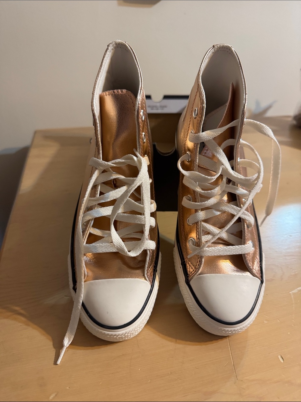 Converse Metallic Rose Gold High-Top Sneakers - White Accents